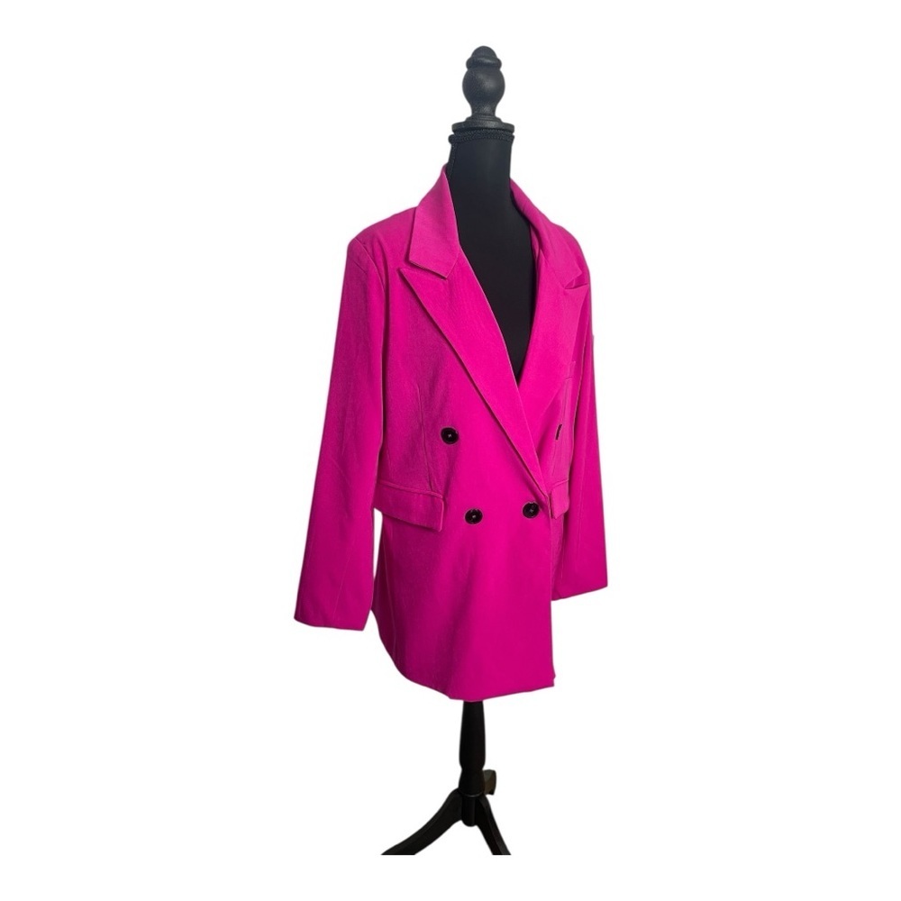 White Birch Black Label Pink Chic Double Breasted Preppy Oversized Blazer Size L